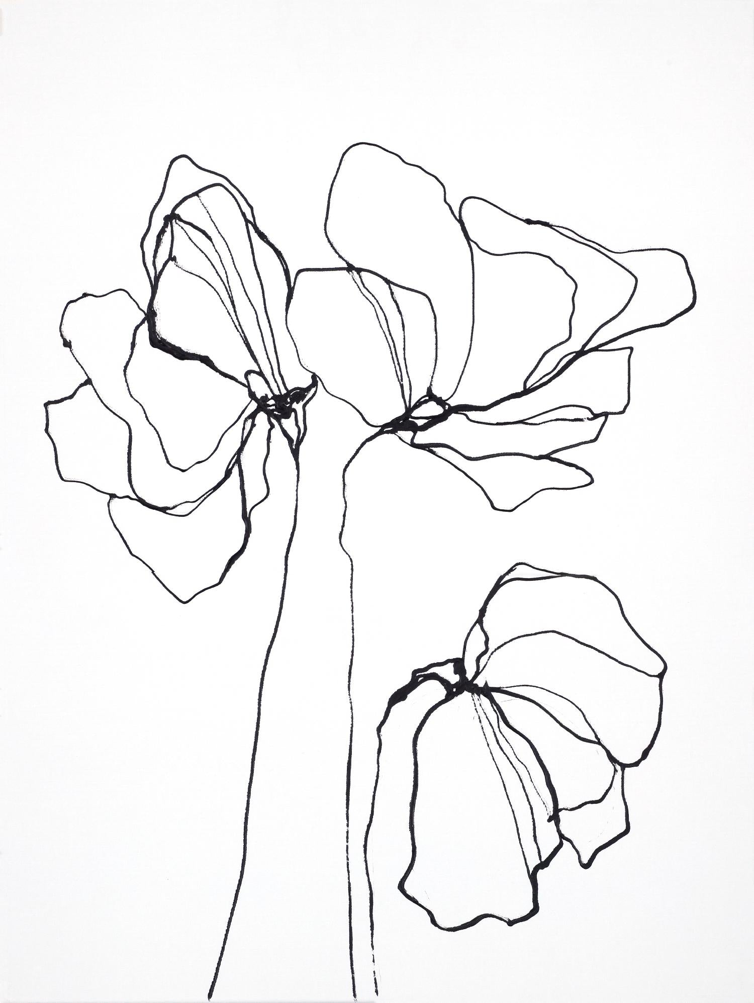 Fine Line 6 par Design Fabrikken sur GIANT ART - noir,blanc contemporain, floral/still life, fleurs