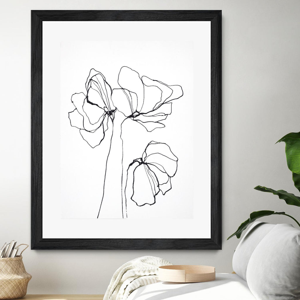 Fine Line 6 by Design Fabrikken on GIANT ART - black,white contemporary, floral/still life, flowers