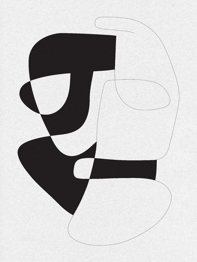 Graphique 3 par Design Fabrikken sur GIANT ART - abstraits noirs, blancs, minimalistes, art linéaire