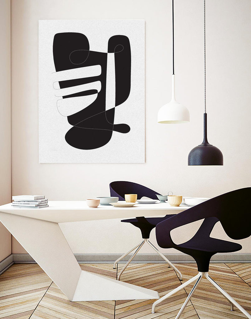 Graphique 4 par Design Fabrikken sur GIANT ART - abstraits en noir et blanc, minimaliste, line art