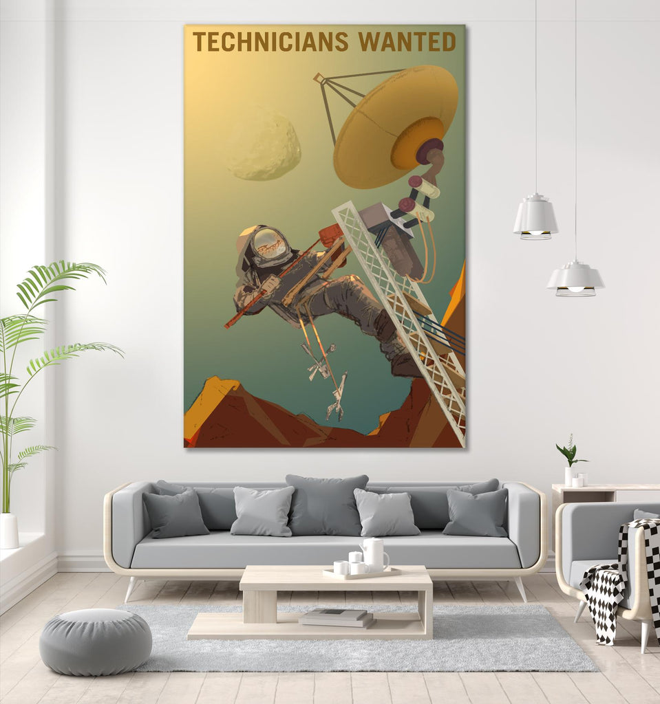 Technicians Wanted by NASA on GIANT ART - multicolor novelty