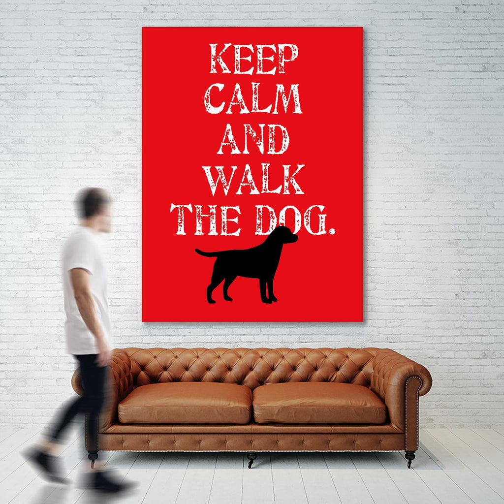 Keep Calm (Labrador) by Ginger Oliphant on GIANT ART - red inspirational, animals, novelty, design/type, dogs, humor, illustration