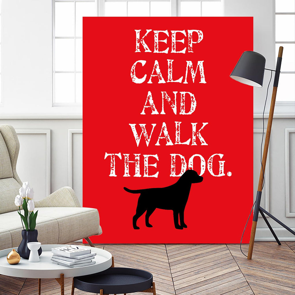 Keep Calm (Labrador) by Ginger Oliphant on GIANT ART - red inspirational, animals, novelty, design/type, dogs, humor, illustration