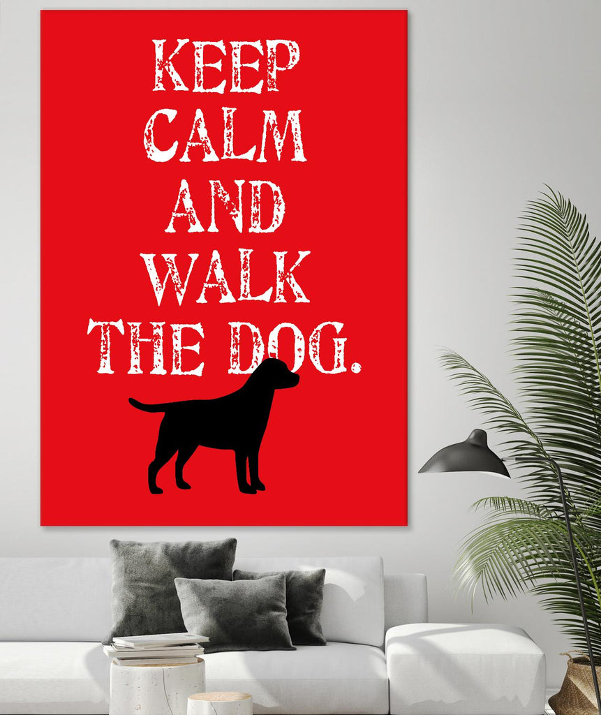 Restez calme (Labrador) par Ginger Oliphant sur GIANT ART - inspiration rouge, animaux, nouveauté, design/type, chiens, humour, illustration