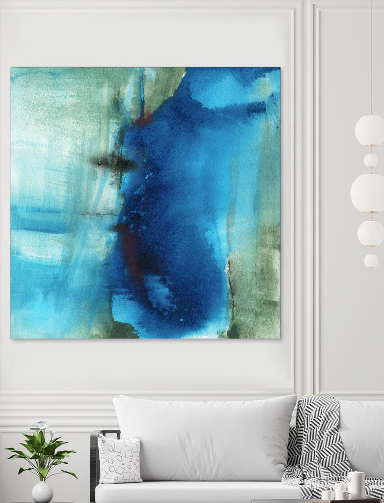 Another World I by Michelle Oppenheimer on GIANT ART - turquoise abstract