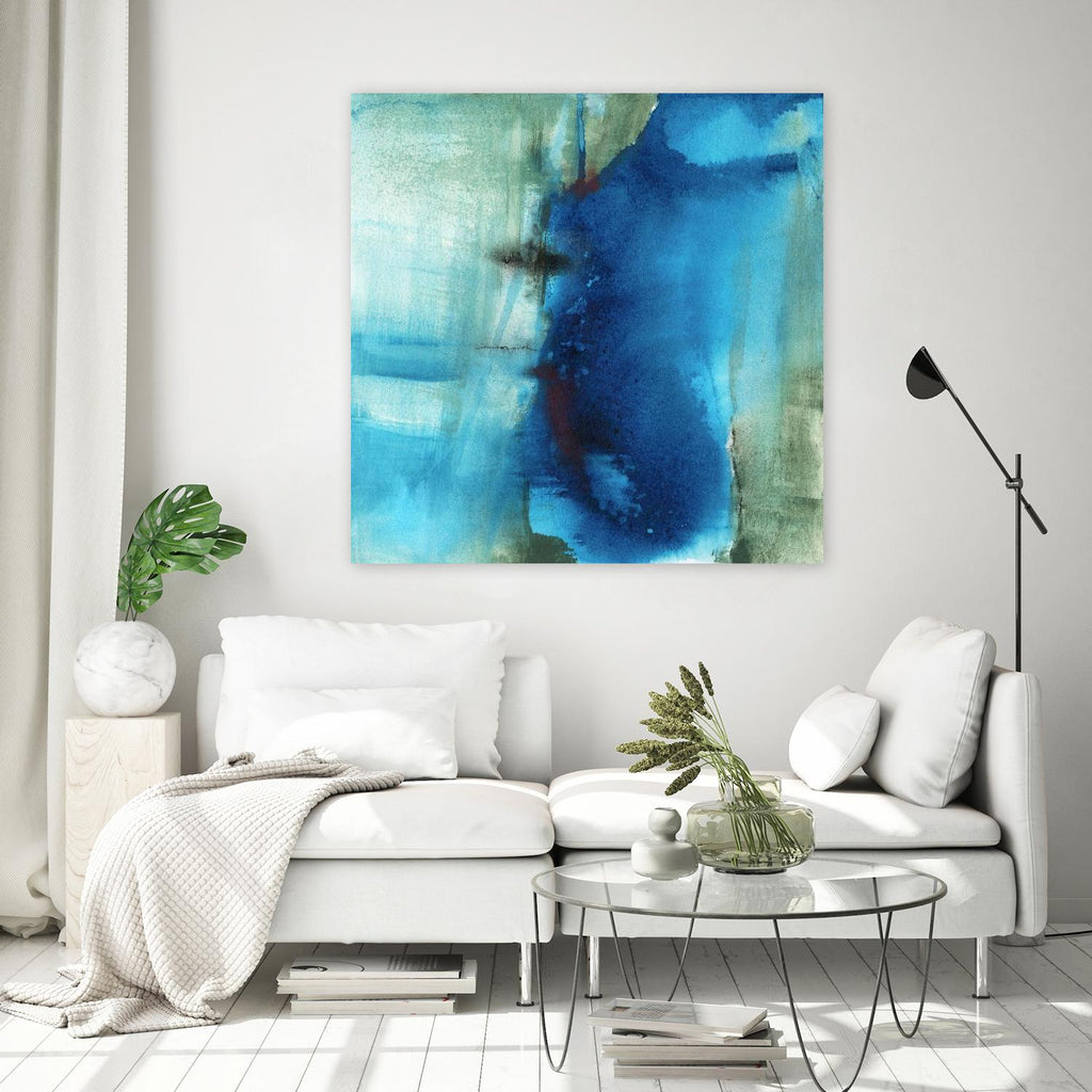 Another World I by Michelle Oppenheimer on GIANT ART - turquoise abstract