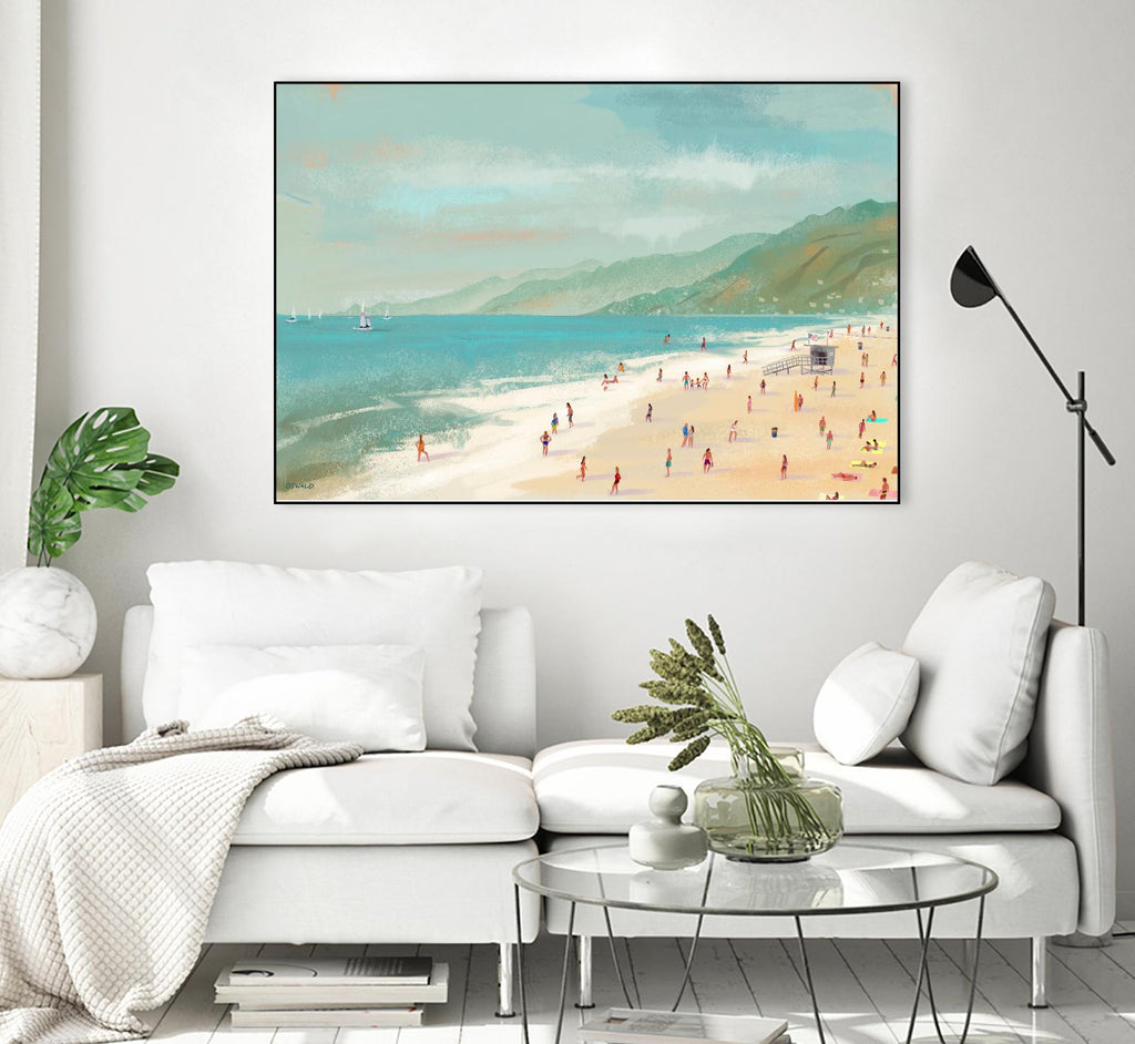 Santa Monica Beach by Pete Oswald on GIANT ART - multicolor coastal; landscapes