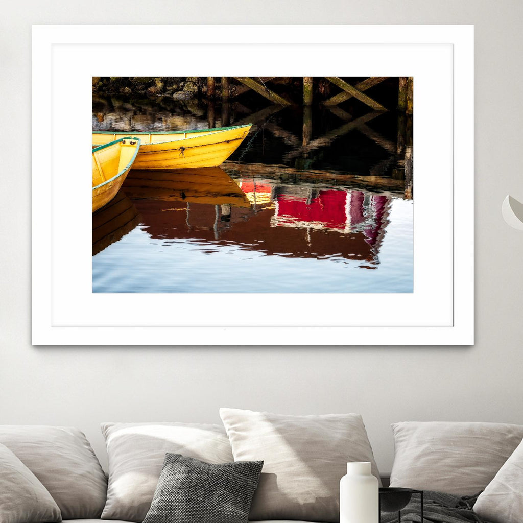 Dories and Reflection by David W. Pollard on GIANT ART - multicolor photography