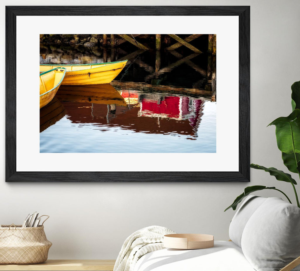 Dories and Reflection by David W. Pollard on GIANT ART - multicolor photography