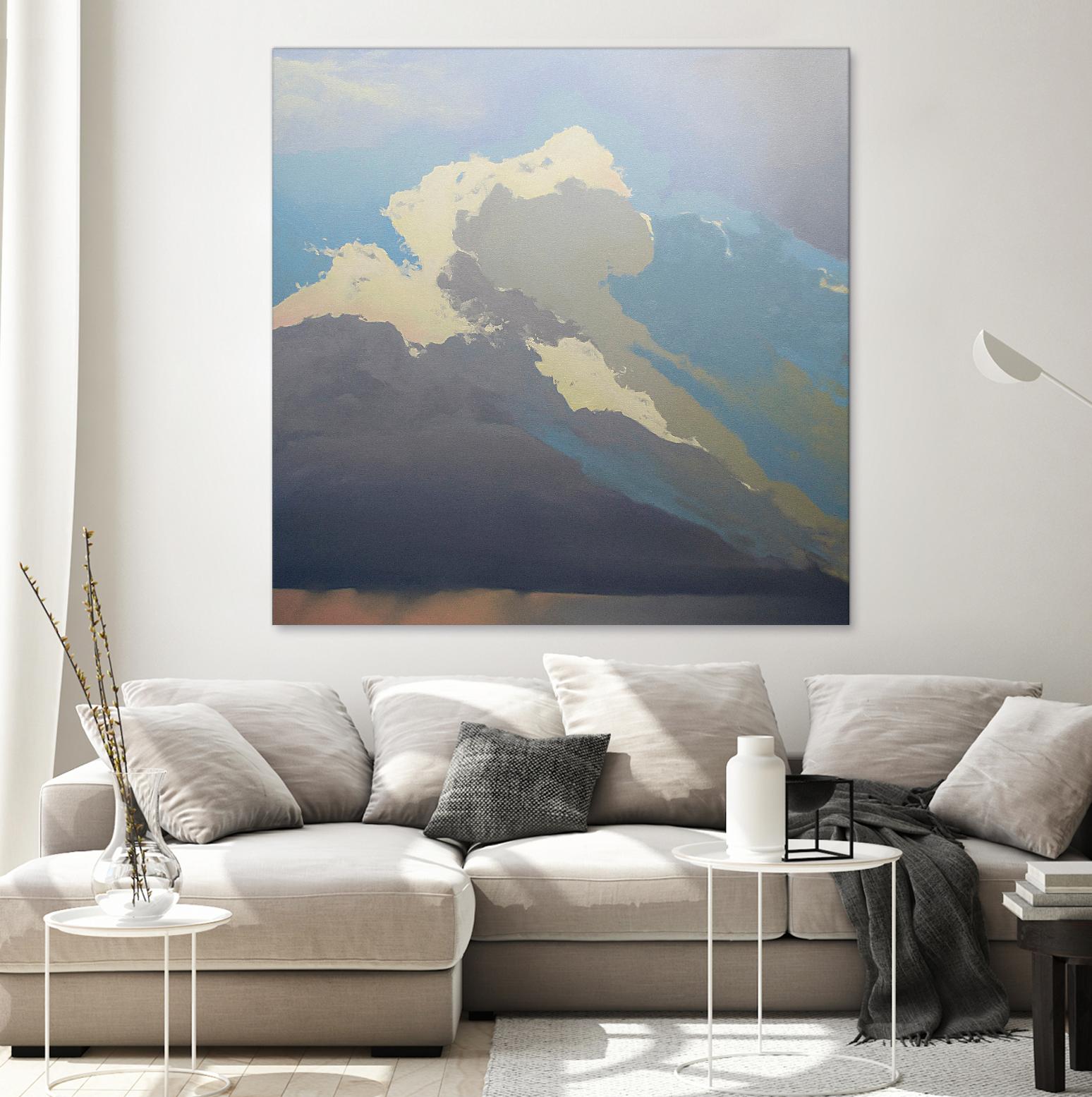 Storm over Chisos by Cap Pannell on GIANT ART - blue, white contemporary, landscapes, clouds, storms