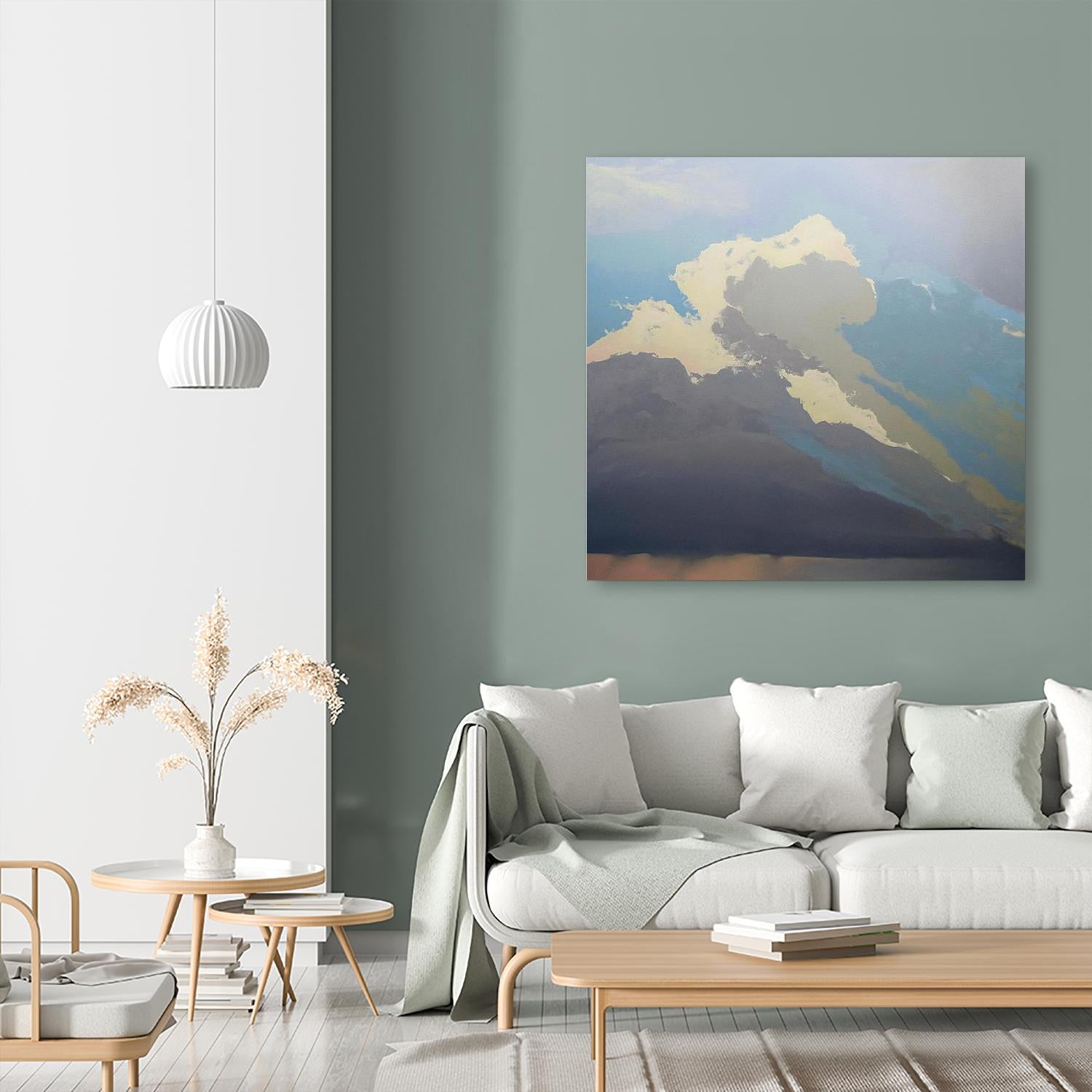 Storm over Chisos by Cap Pannell on GIANT ART - blue, white contemporary, landscapes, clouds, storms