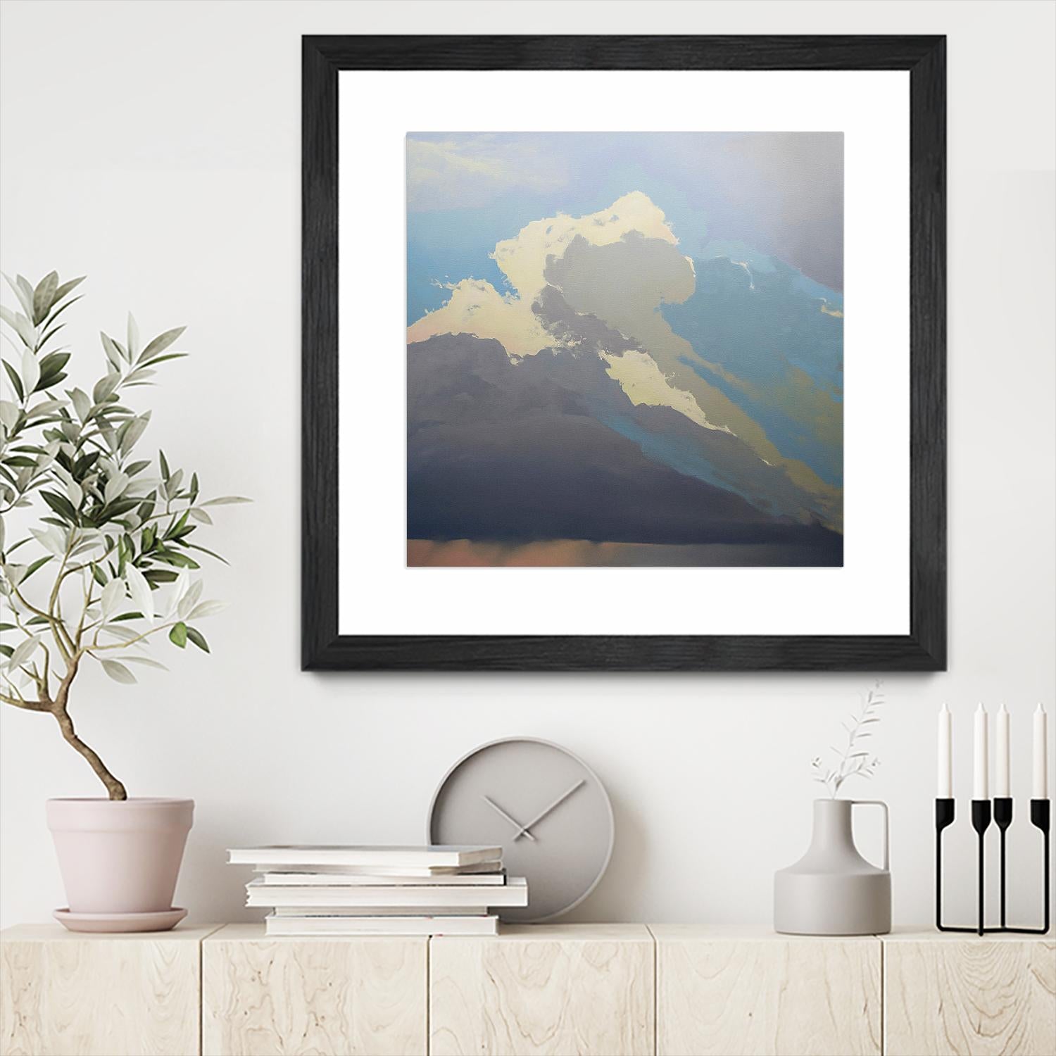 Storm over Chisos by Cap Pannell on GIANT ART - blue, white contemporary, landscapes, clouds, storms
