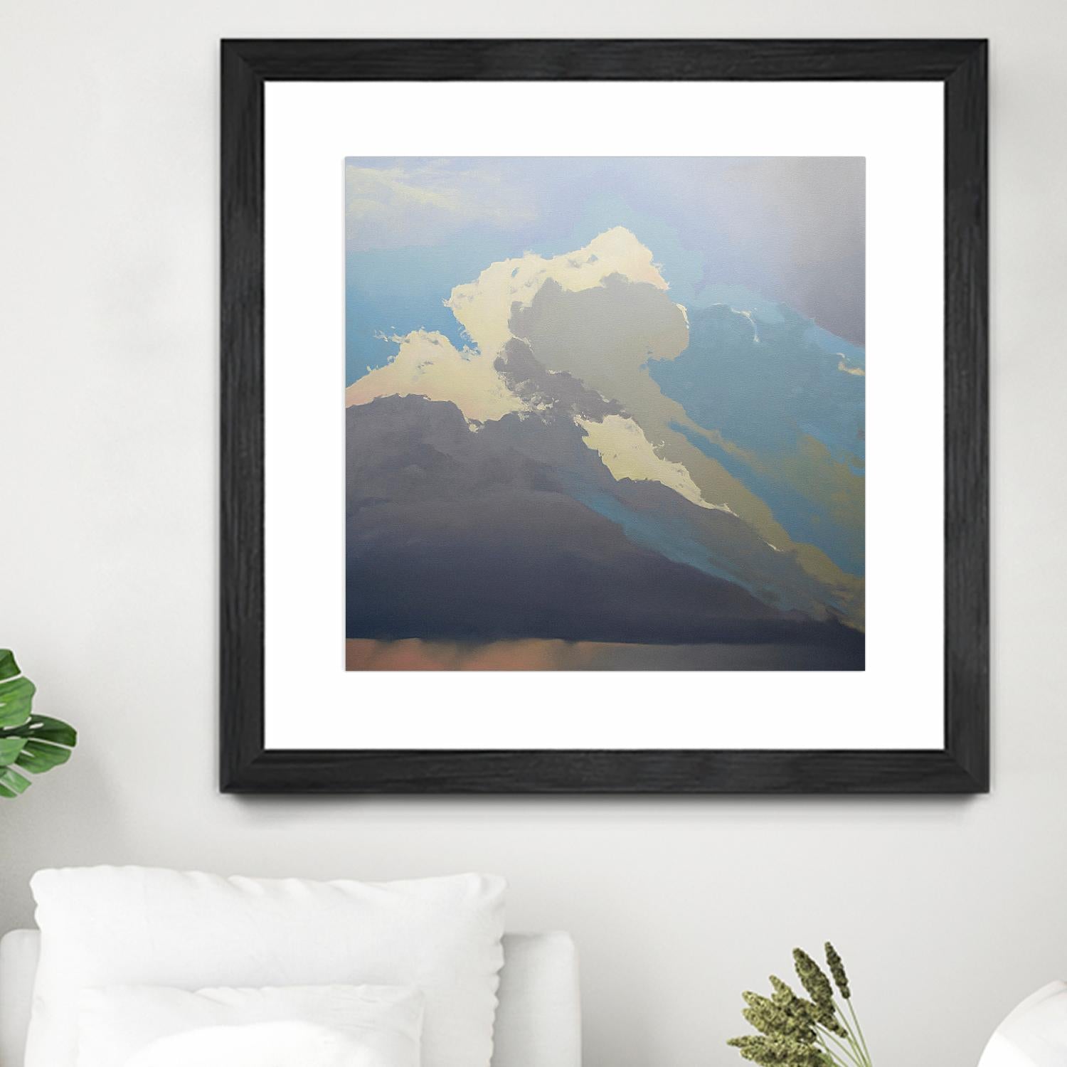 Storm over Chisos by Cap Pannell on GIANT ART - blue, white contemporary, landscapes, clouds, storms