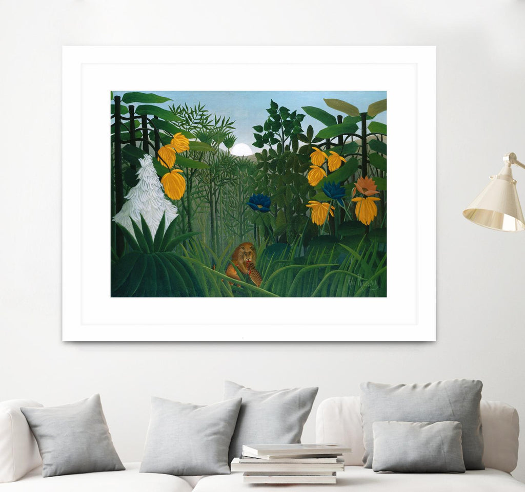 The Repast of the Lion by Henri Rousseau on GIANT ART - multicolor museum; landscapes; animals