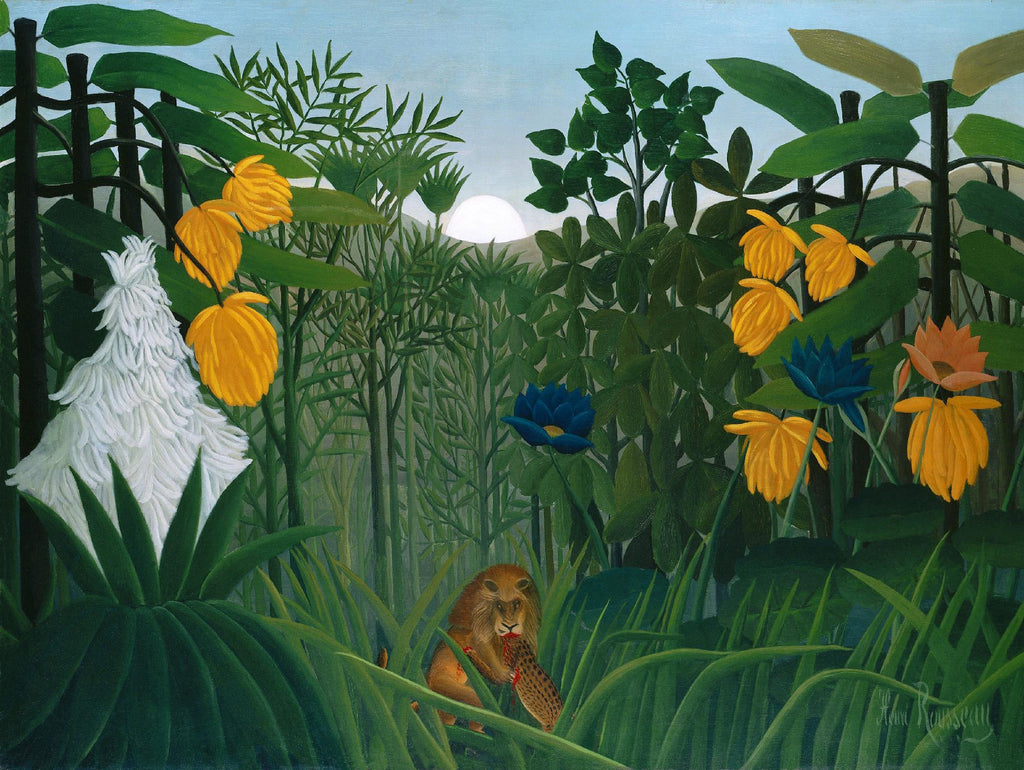 The Repast of the Lion by Henri Rousseau on GIANT ART - multicolor museum; landscapes; animals