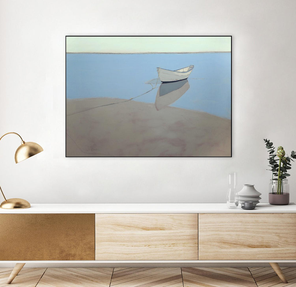 Le doris blanc par John Rufo sur GIANT ART - multi côtier, contemporain, paysages, bateaux, océan