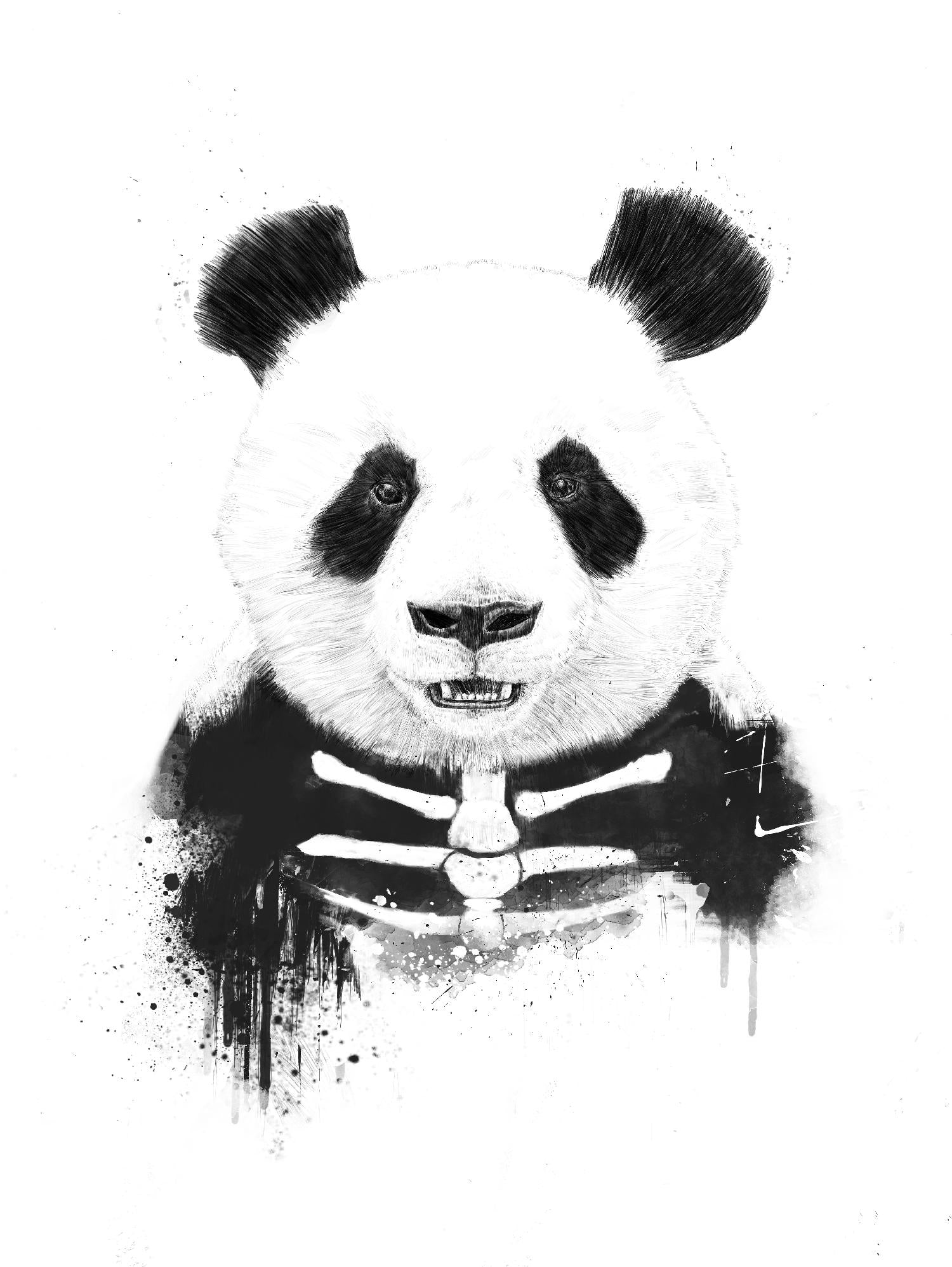 Zombie Panda de Balazs Solti sur GIANT ART - animaux blancs