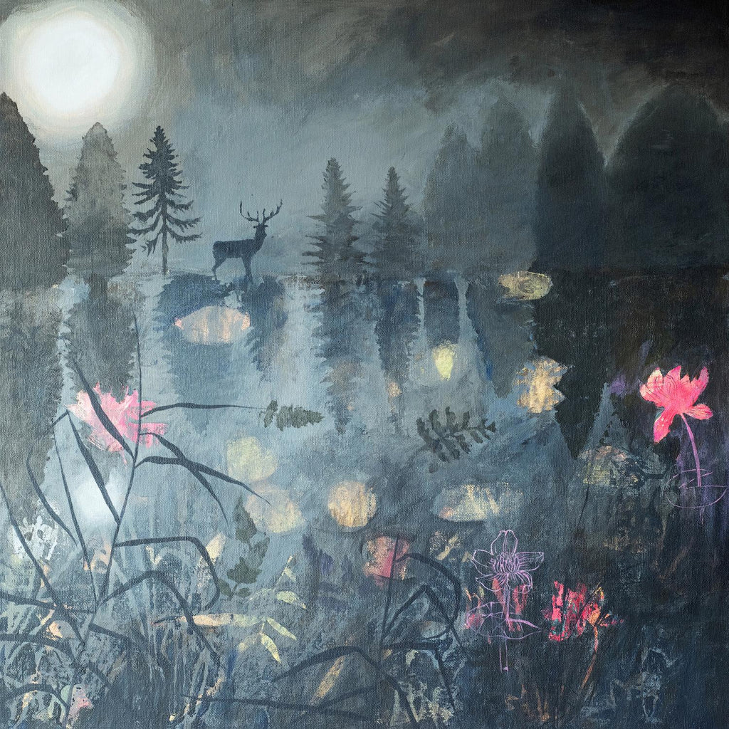 Moonlit Moment by Dawn Stacey on GIANT ART - multicolor contemporary; animals; landscapes