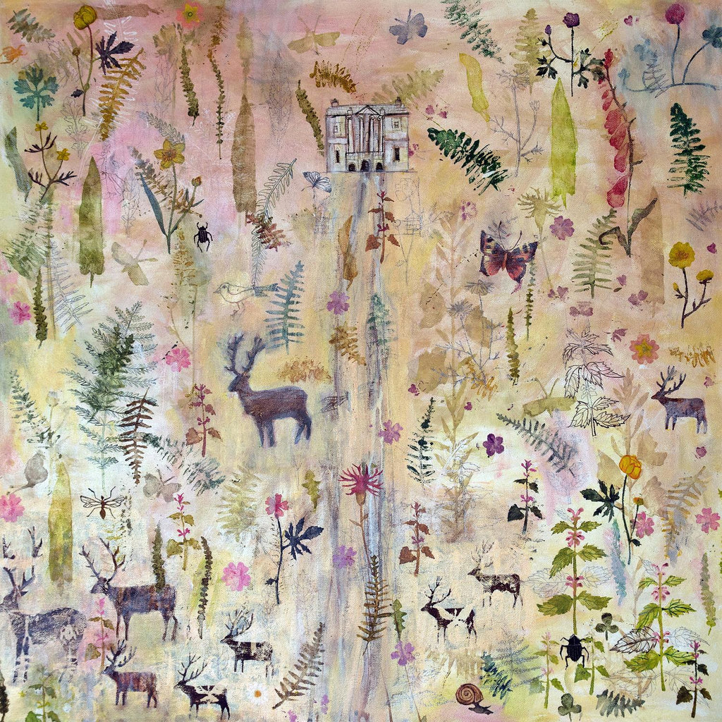 Stags and Flowers by Dawn Stacey on GIANT ART - multicolor contemporary; animals