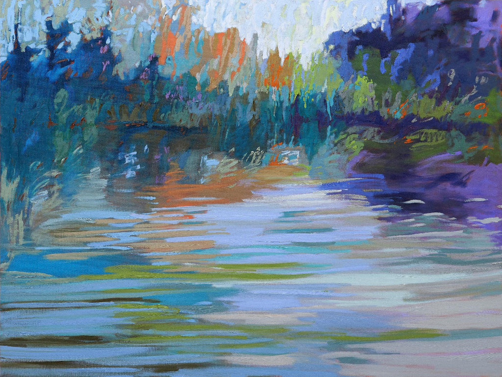 Waterways VI by Jane Schmidt on GIANT ART - multicolor landscapes; contemporary; coastal