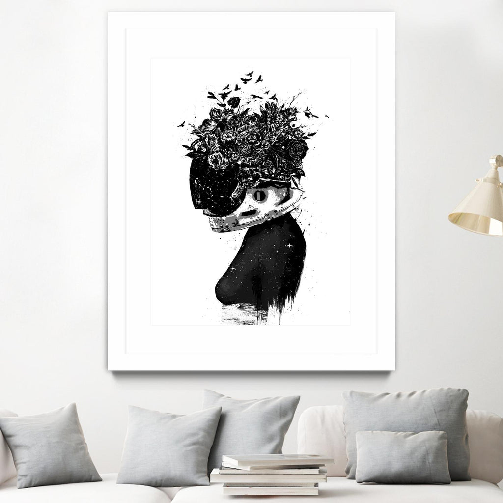 Hybrid Girl by Balazs Solti on GIANT ART - black,white contemporary, figurative, urban/pop surrealism, flowers, silhouettes