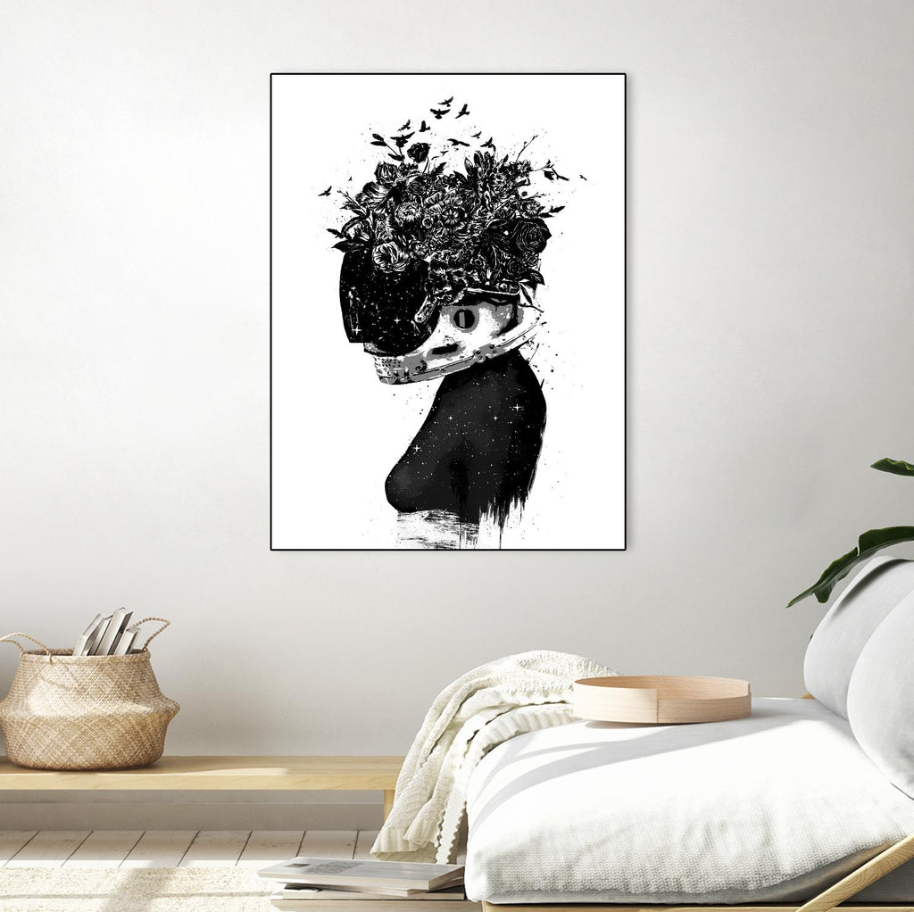 Hybrid Girl by Balazs Solti on GIANT ART - black,white contemporary, figurative, urban/pop surrealism, flowers, silhouettes