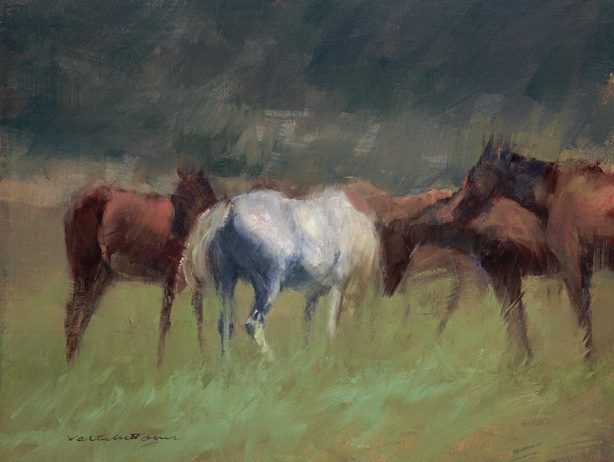 Southern Horses by Valtcho Tonov on GIANT ART - multicolor animals; landscapes; contemporary