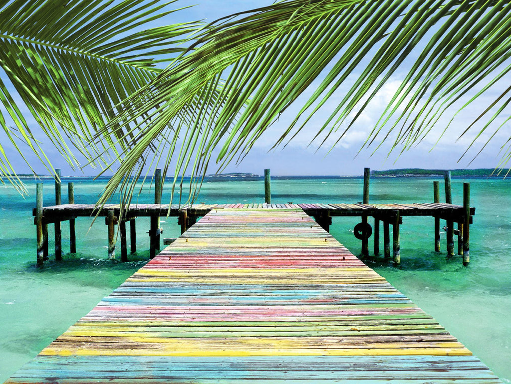 Rainbow Dock by Steve Vaughn on GIANT ART - multicolor photography; landscapes; coastal