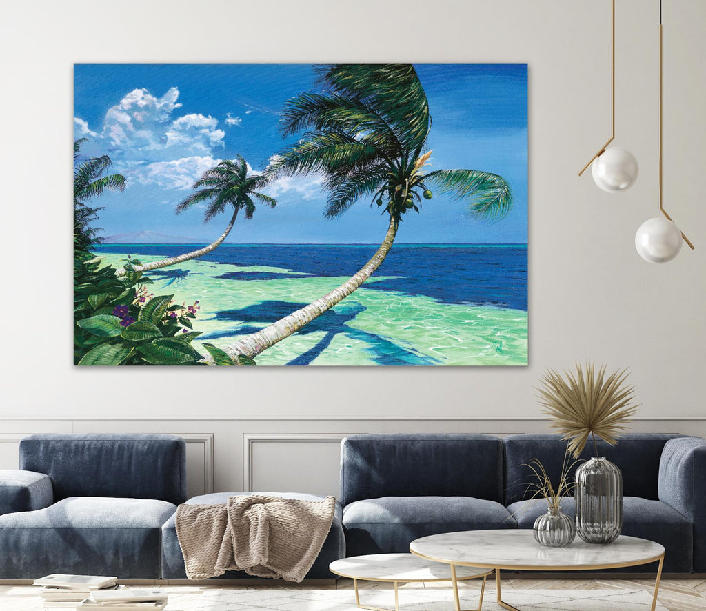 Beckoning Palms by Scott Westmoreland on GIANT ART - turquoise tropical