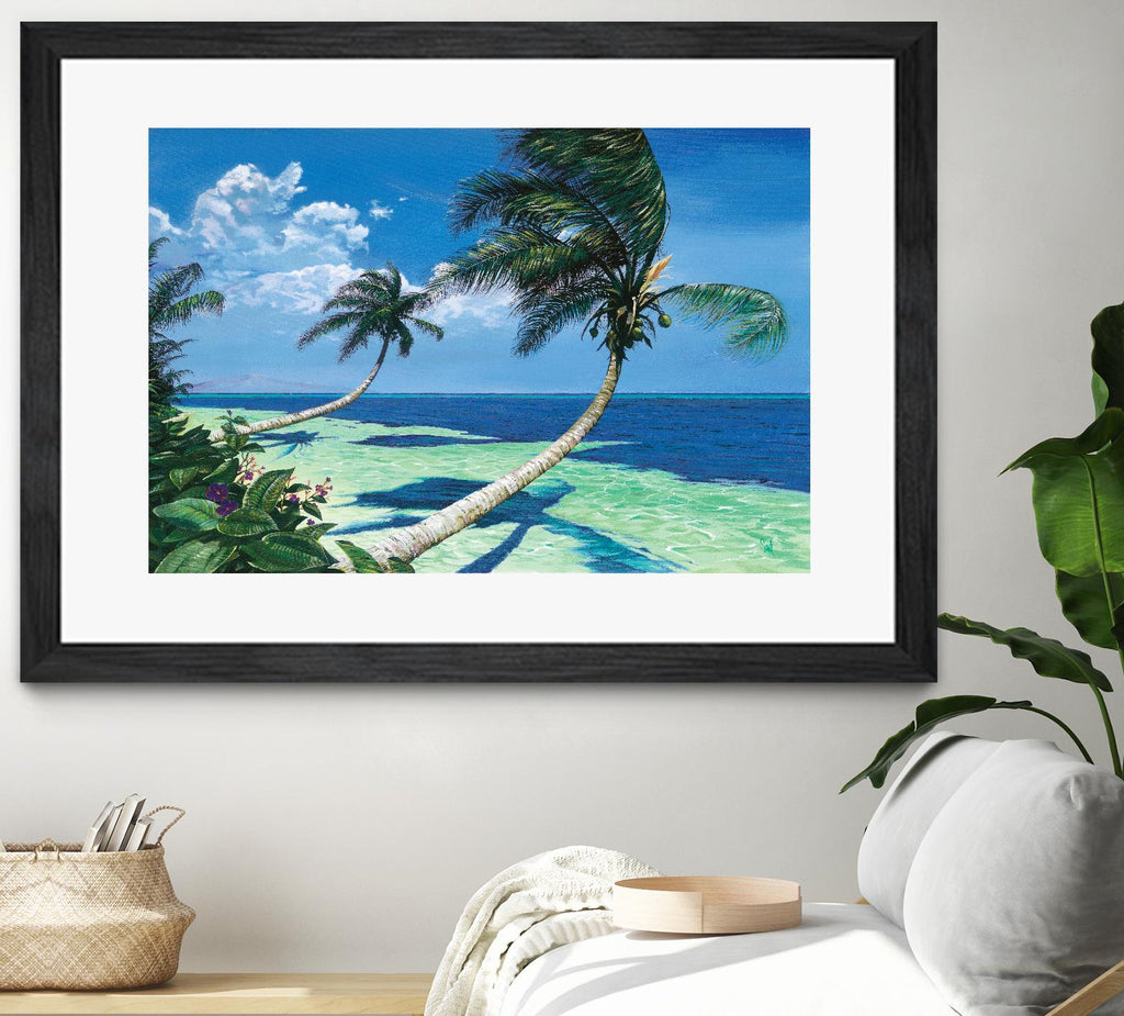 Beckoning Palms de Scott Westmoreland sur GIANT ART - turquoise tropical
