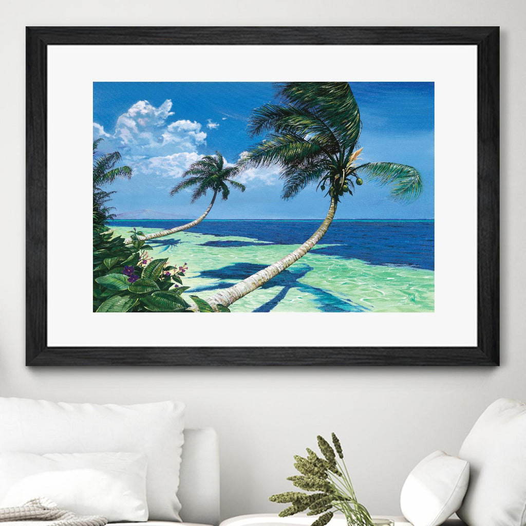 Beckoning Palms de Scott Westmoreland sur GIANT ART - turquoise tropical