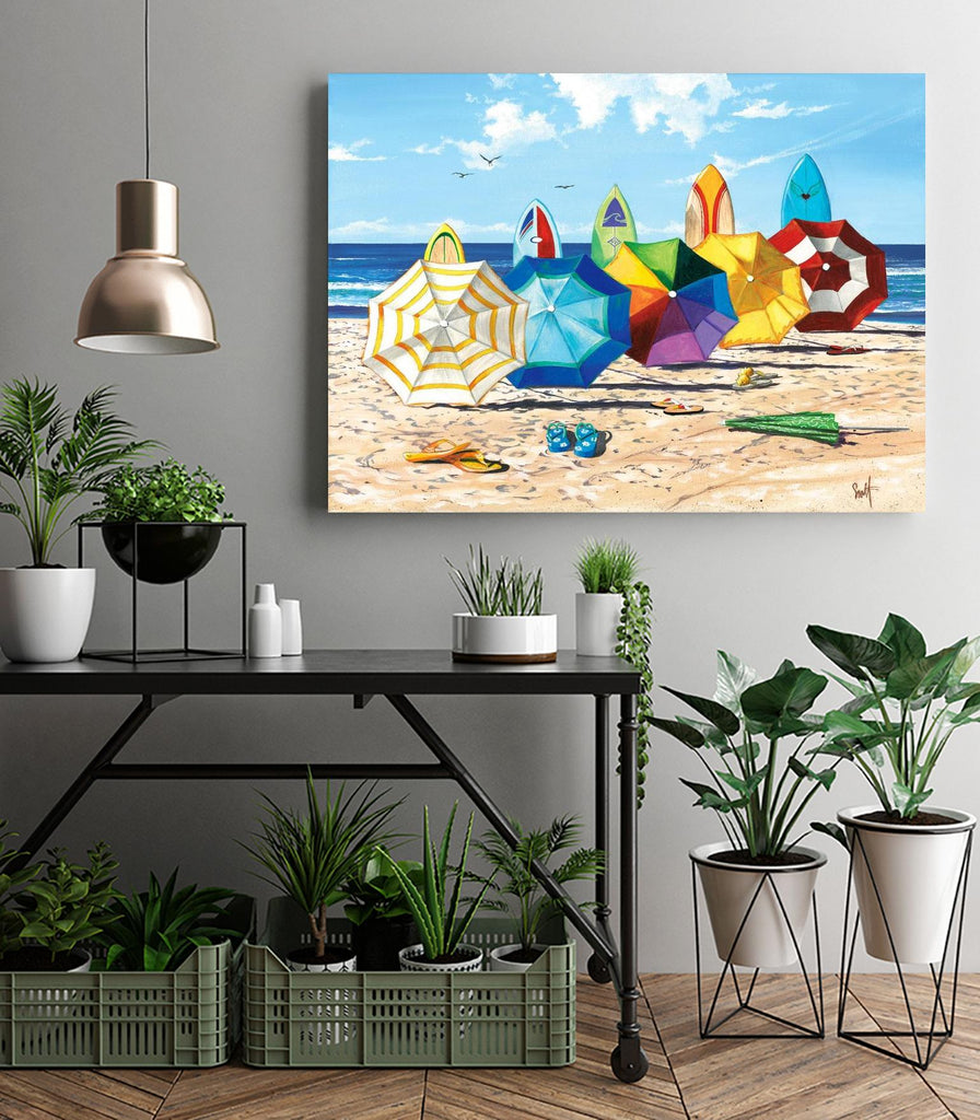 Brellas & Boards de Scott Westmoreland sur GIANT ART - beige tropical