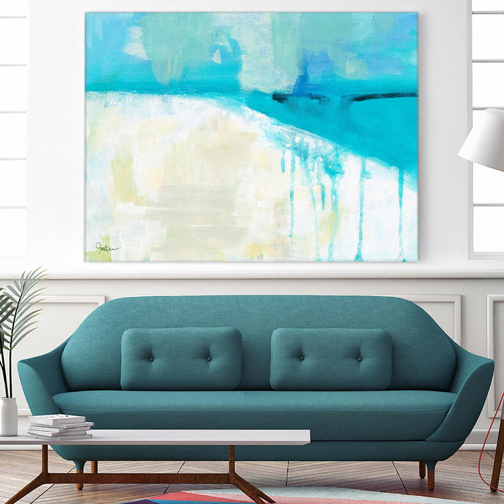 Coastal Blues I by Jan Weiss on GIANT ART - beige abstract