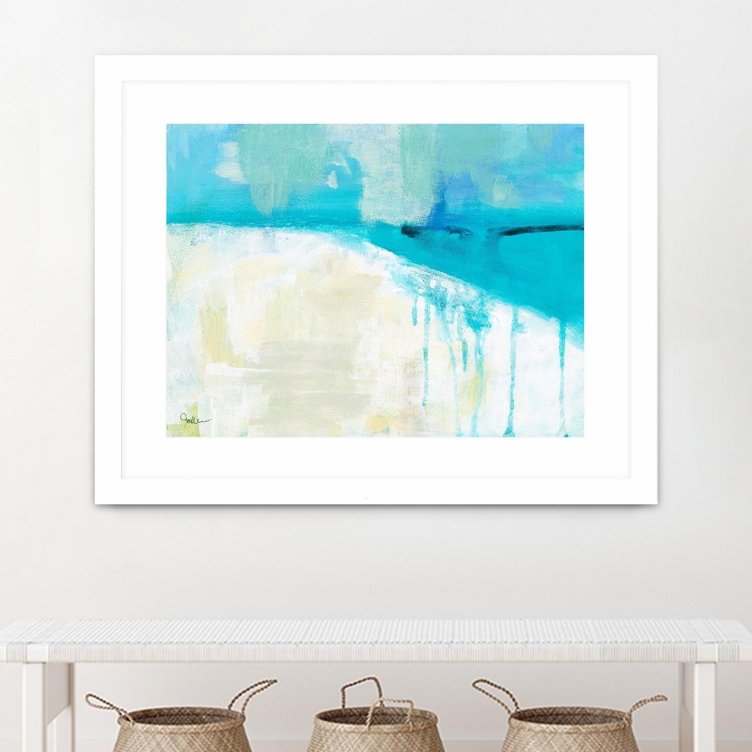 Coastal Blues I by Jan Weiss on GIANT ART - beige abstract