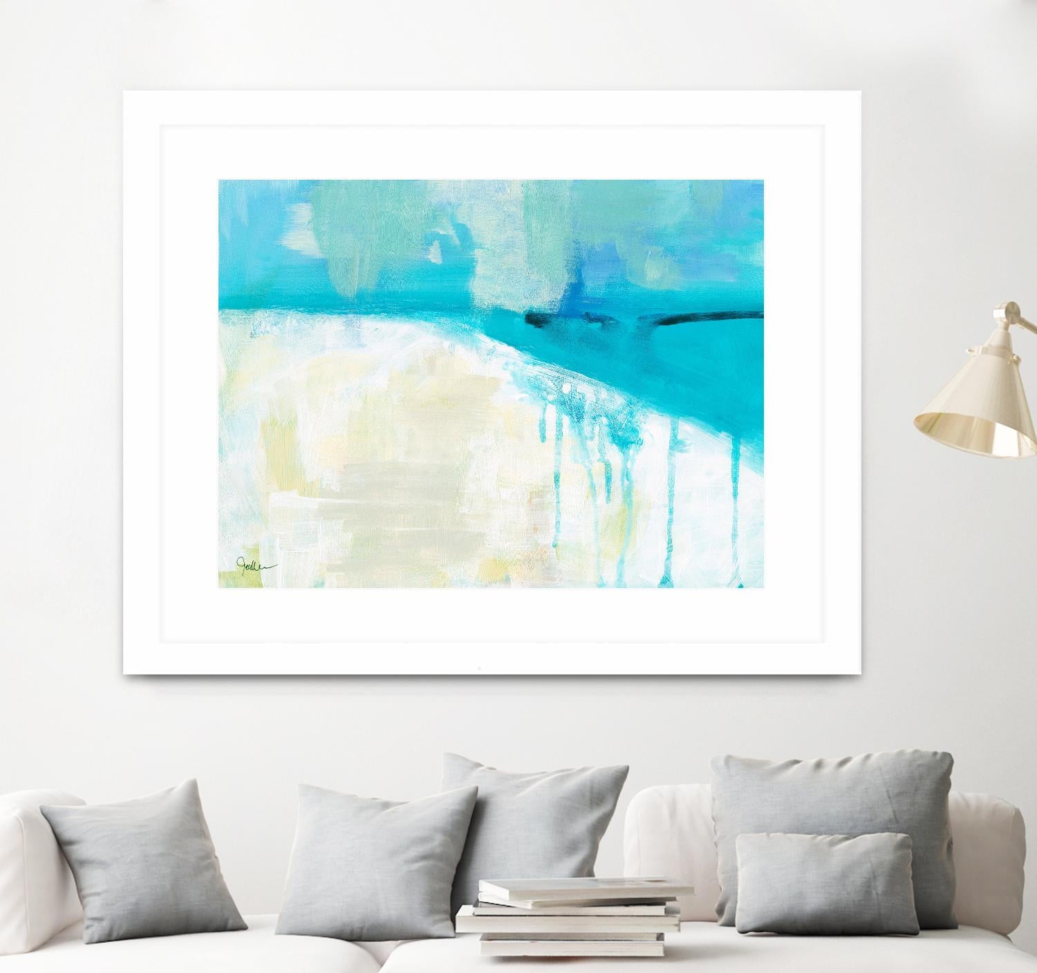 Coastal Blues I by Jan Weiss on GIANT ART - beige abstract