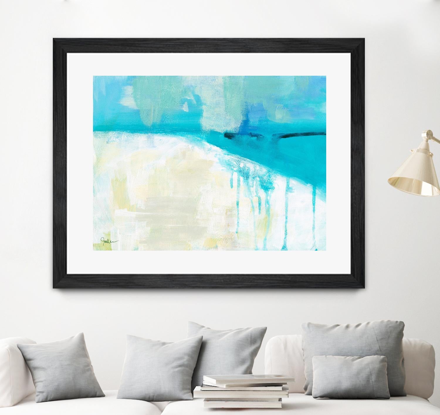 Coastal Blues I by Jan Weiss on GIANT ART - beige abstract