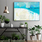 Coastal Blues I by Jan Weiss on GIANT ART - beige abstract