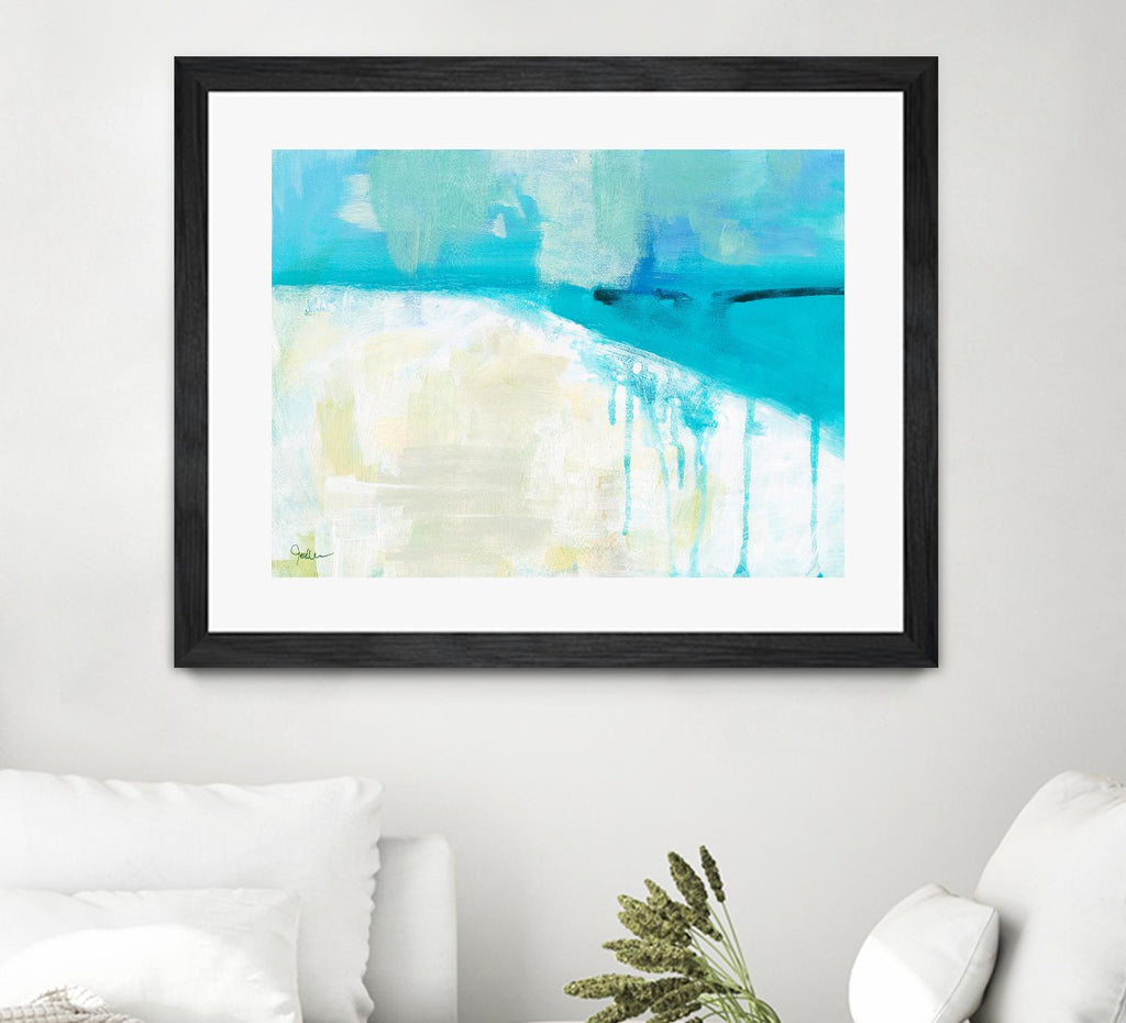 Coastal Blues I by Jan Weiss on GIANT ART - beige abstract