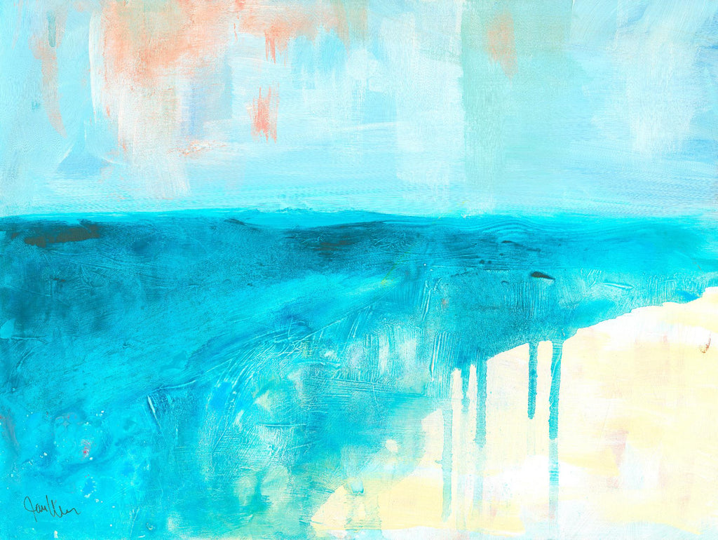Coastal Blues 2 by Jan Weiss on GIANT ART - beige abstract