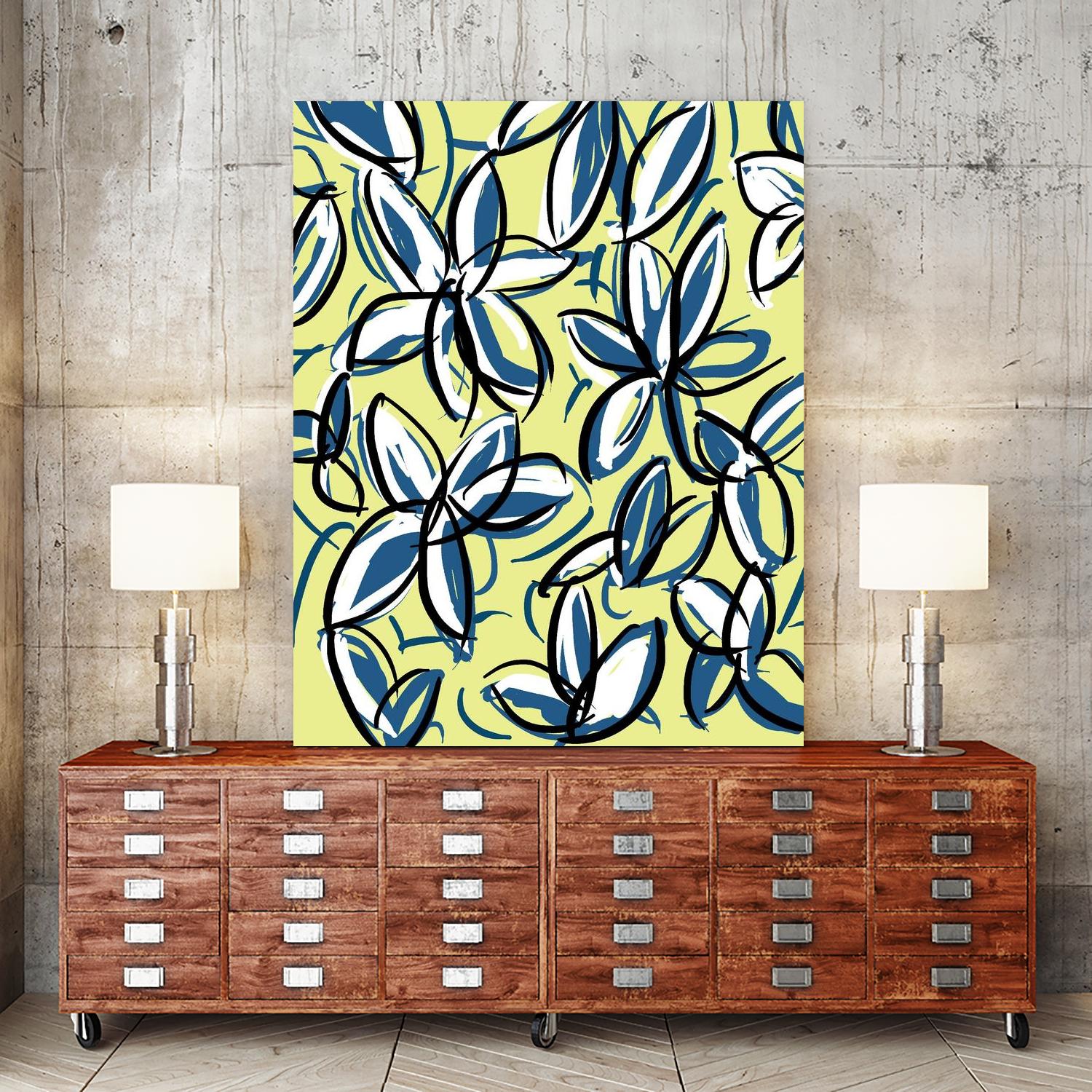 Wild Garden Three by Jan Weiss on GIANT ART - multicolor contemporary; floral/still life