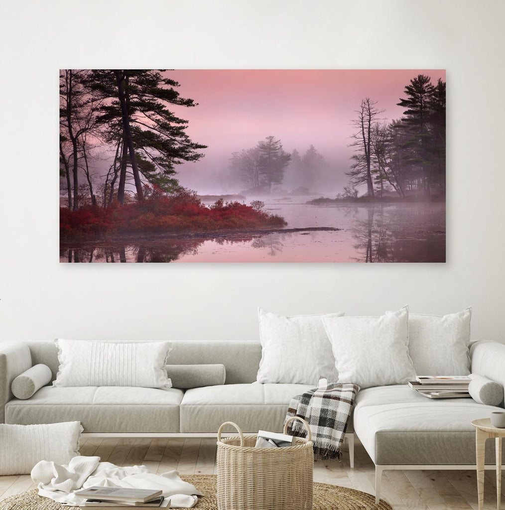 Pink Fog by Patrick Zephyr on GIANT ART - multi landscapes, photography, fog, waterways