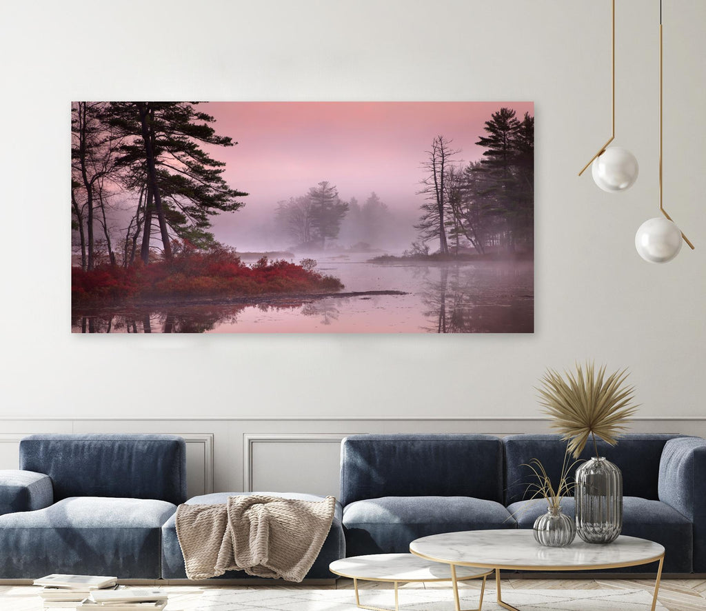 Pink Fog by Patrick Zephyr on GIANT ART - multi landscapes, photography, fog, waterways