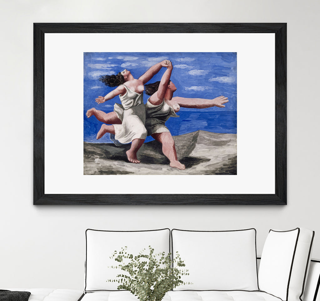 Two Women Running on the Beach by Pablo Picasso on GIANT ART - blue figurative