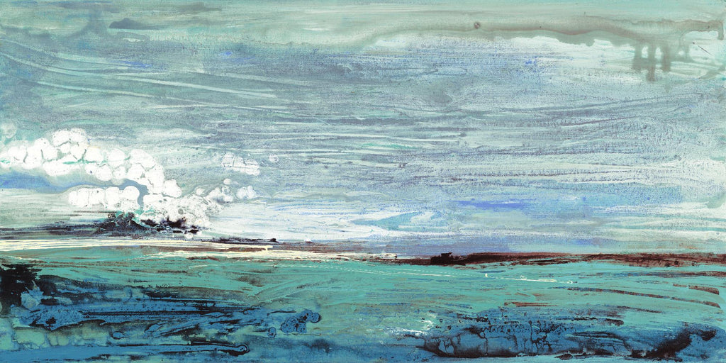 On the Horizon par Beth ten Hove sur GIANT ART - abstrait turquoise