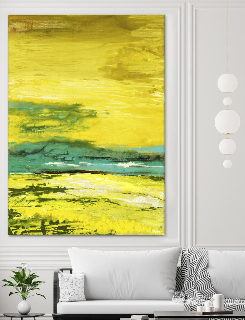 Buttercups by Beth ten Hove on GIANT ART - turquoise abstract