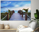 Beach Boardwalk by Dennis Frates on GIANT ART - green sea scene
