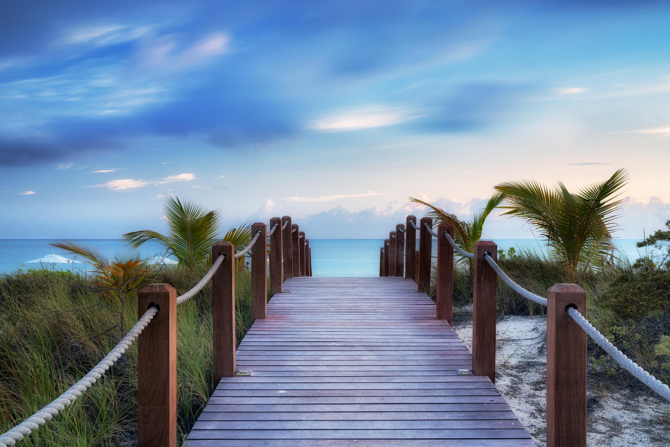 Beach Boardwalk by Dennis Frates on GIANT ART - green sea scene