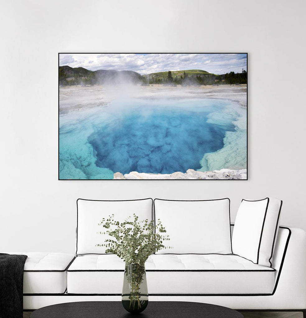 Saphire Pool de Dennis Frates sur GIANT ART - blanc tropical
