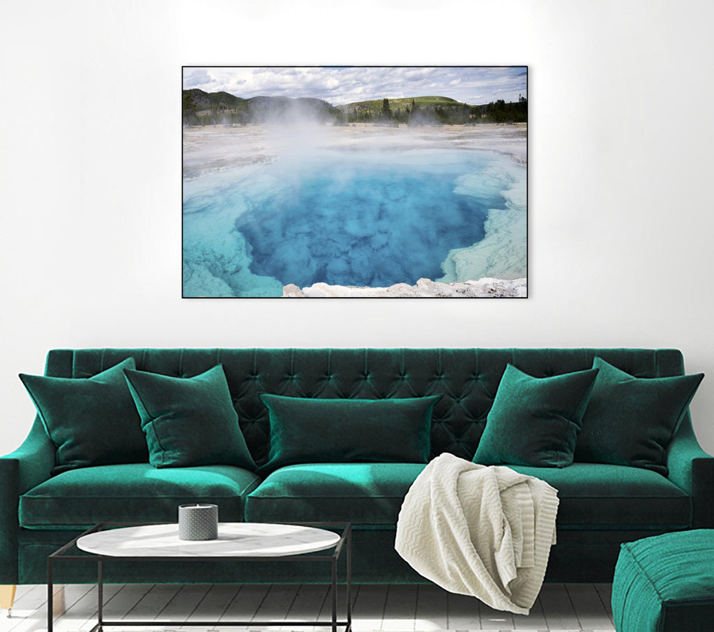 Saphire Pool de Dennis Frates sur GIANT ART - blanc tropical