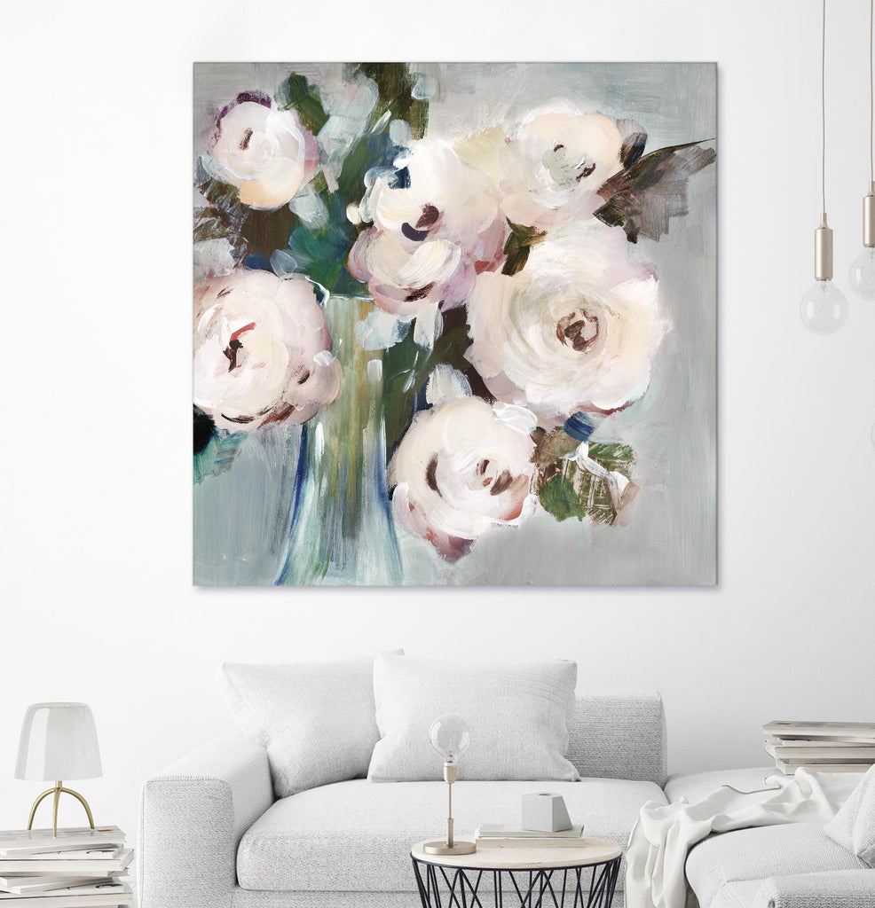 Pale Pink Bouquet I par Valeria Mravyan sur GIANT ART - floral gris